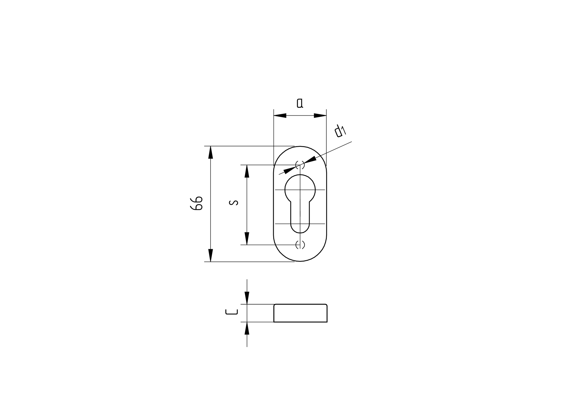 Rozeta pentru cilindru din inox 66x30